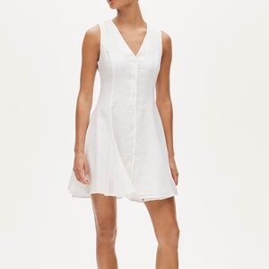 NWT J.Crew White Linen Mini Dress with tie back SZ 0